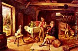 Charles Hunt A Cottage Concert painting